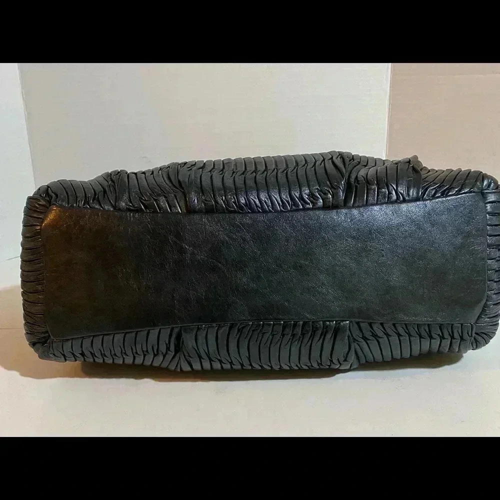 Coach metallic leather Gray Blue satchel bag - Picture 6 of 9